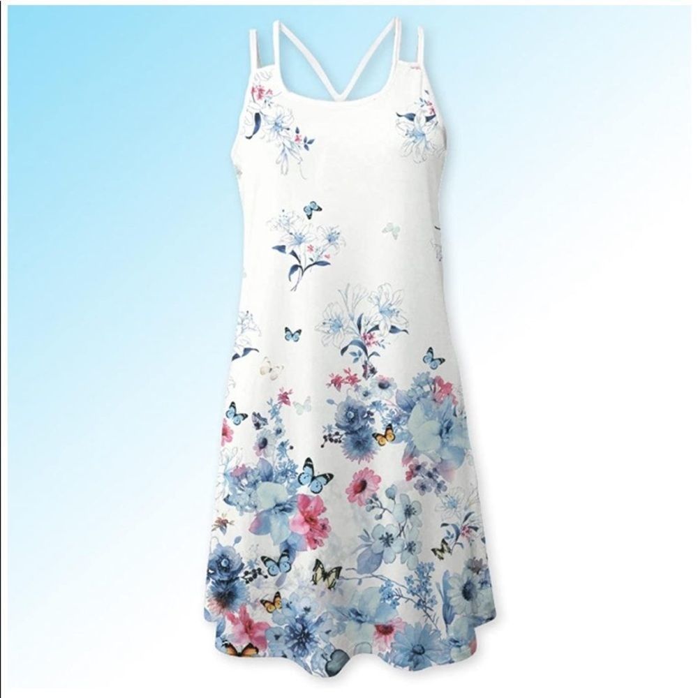 Floral & Butterfly print Dress/coverup